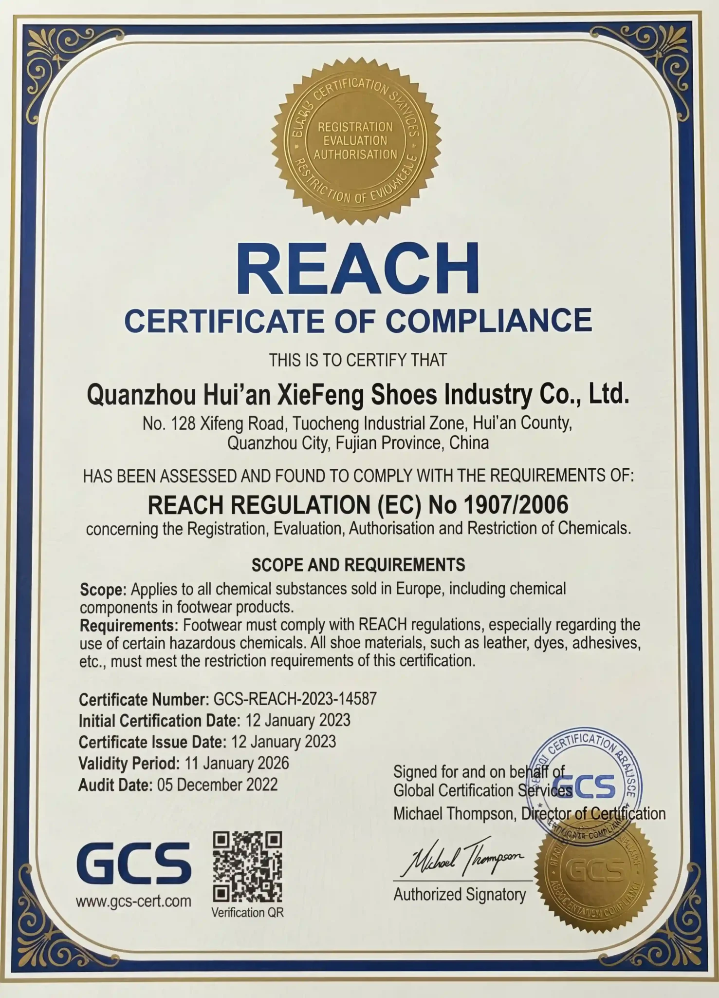 Eu Reach Certification