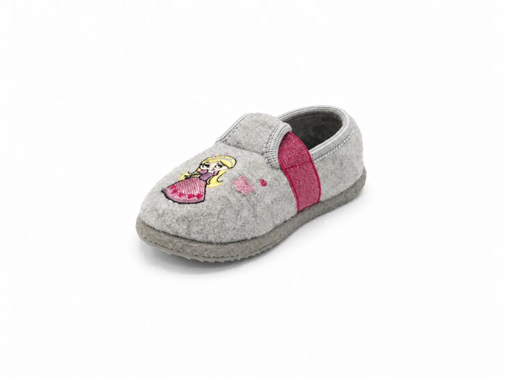 Children's Wool House Slippers — Princess Embroidery