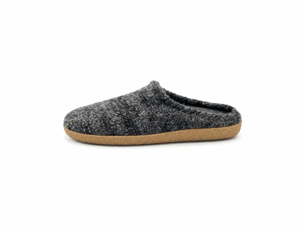 Grey Wool Adult Indoor Outdoor Shoes — Side View