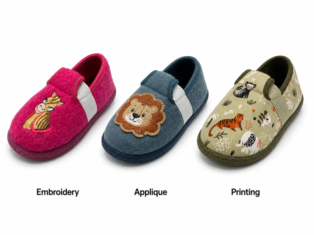 Indoor Slippers — Logos&Amp;Patterns — Embroidery, Appliqué, Printing