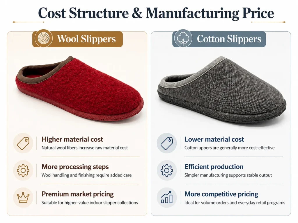 Cost Structure And Manufacturing Price For Wool Slippers Vs Cotton Slippers Cost Structure And Manufacturing Price For Wool Slippers Vs Cotton Slippers