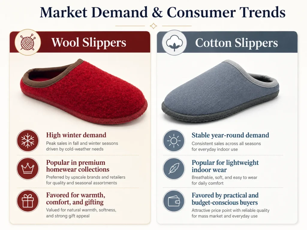 Market Demand And Consumer Trends For Wool Slippers Vs Cotton Slippers Market Demand And Consumer Trends For Wool Slippers Vs Cotton Slippers