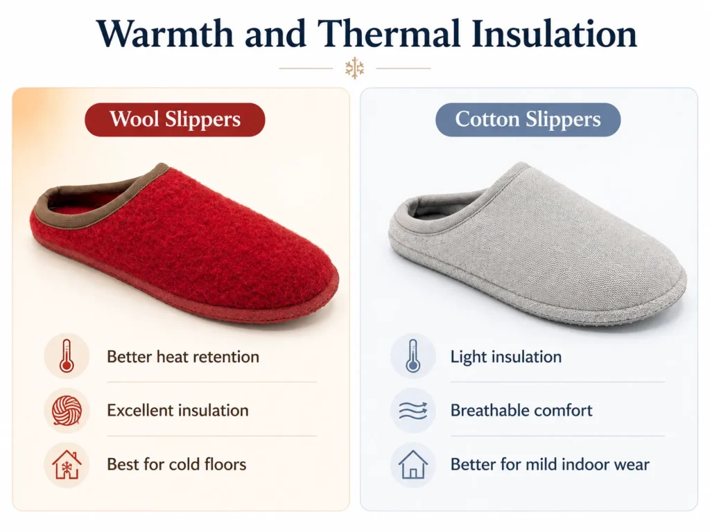 Warmth And Thermal Insulation For Wool Slippers Vs Cotton Slippers Warmth And Thermal Insulation For Wool Slippers Vs Cotton Slippers
