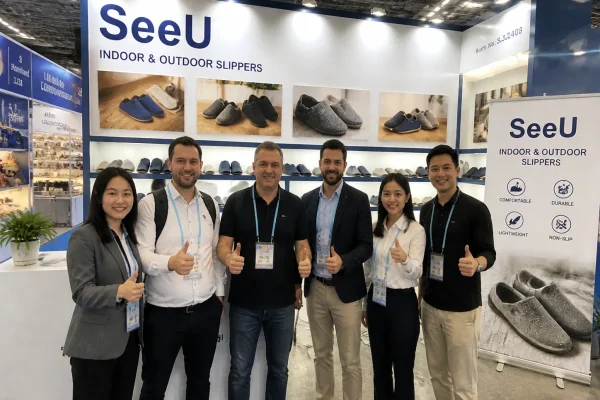 Exhibiting At An Indoor Slippers Trade Show